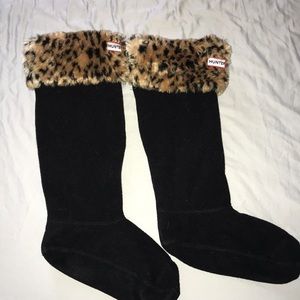 Brand new Cheetah print Hunter boot socks!!